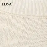 EDSA Women Basic Casual Loose Button Plain Knit Sweater Solid Coat New 2024 Autumn Winter Fasion Lazy Cozy Basic Sweater - Image 6